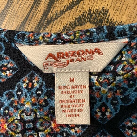 Arizona Jean Co Black Tunic Top Size Medium - Picture 6 of 9